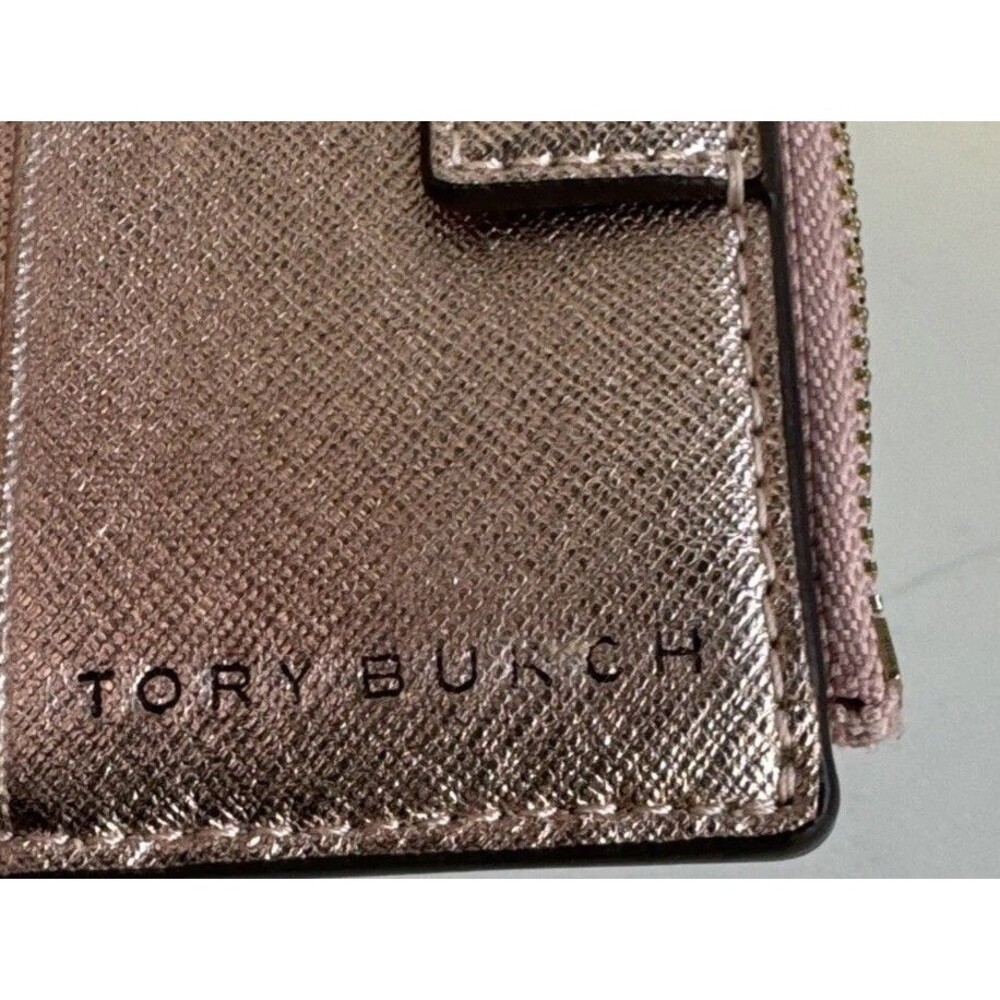Tory Burch Emerson Mini Leather Wallet Rose Gold Retail $178 - Picture 9 of 13